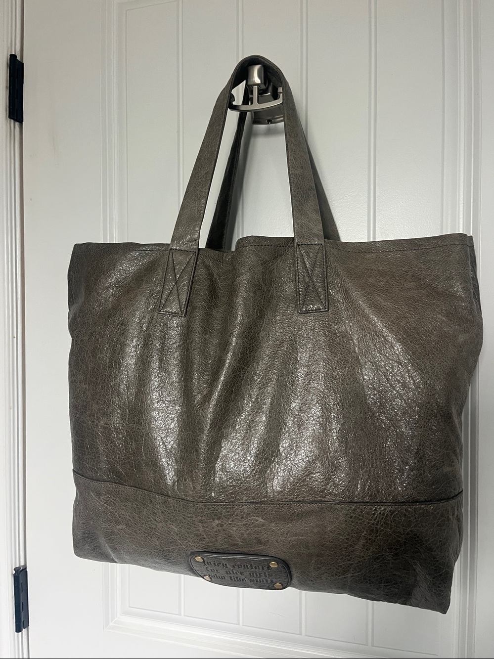 Vintage Juicy Couture For Nice Girls Who Like Stuff Leather Tote -Large-💥Rare - Picture 7 of 16
